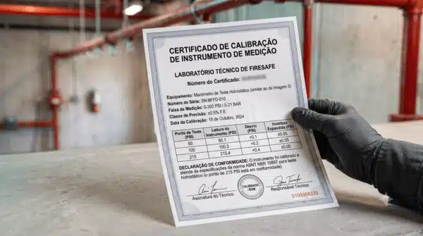laudo do teste hidrostático de sprinklers
