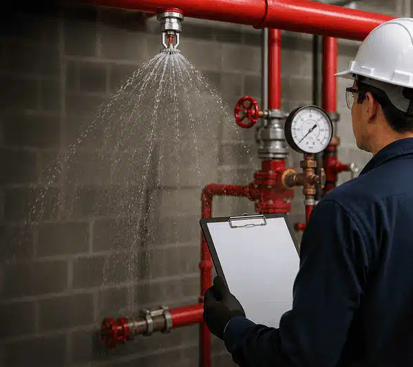 teste hidrostático de sprinklers